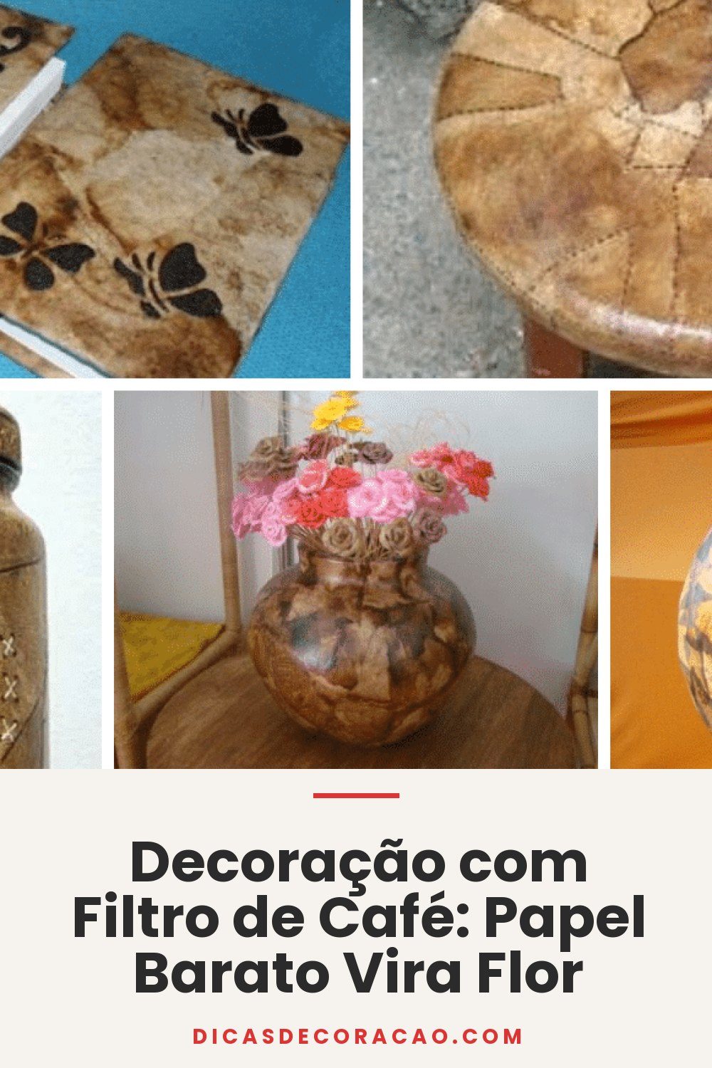 Decoração com Filtro de Café: Papel Barato Vira Flor
