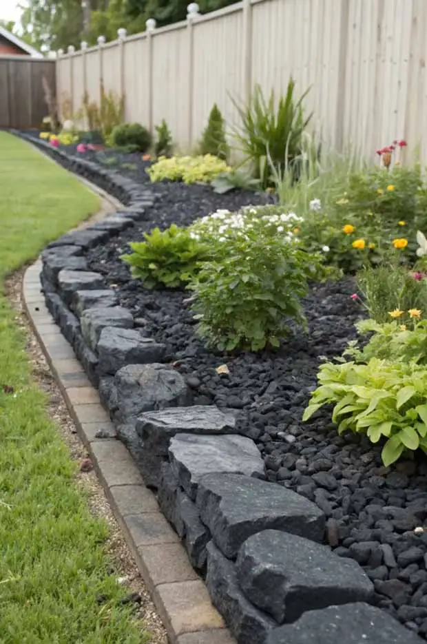 Decorar o Jardim com Pedras Pretas 1