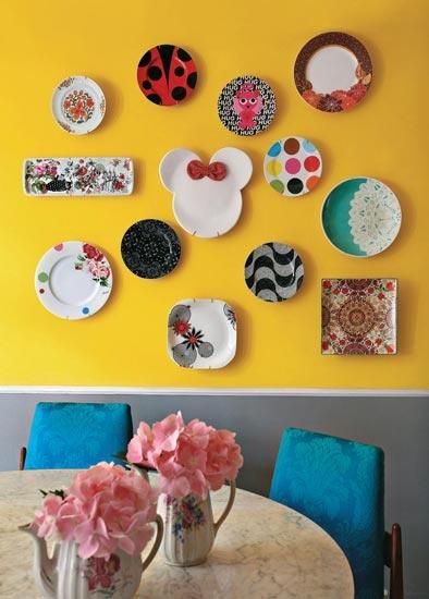 Ideias de Decora&ccedil;&atilde;o com Pratos- Fa&ccedil;a voc&ecirc; mesmo Ideias decora&ccedil;&atilde;o pratos padrao