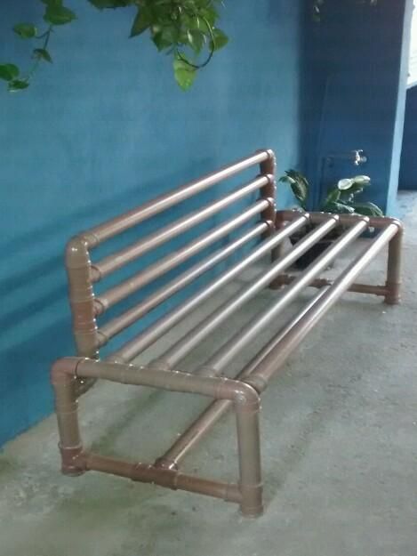 M&oacute;veis feitos com Canos de PVC M&oacute;veis feitos cabos PVC banco jardim