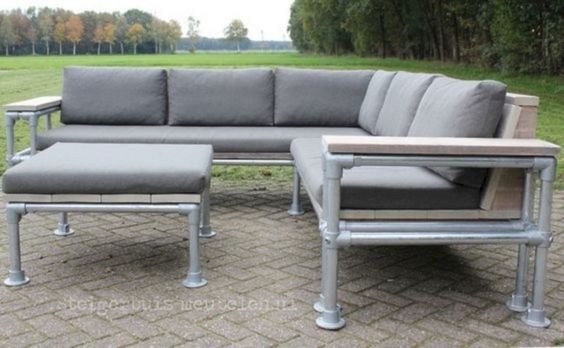 M&oacute;veis feitos com Canos de PVC M&oacute;veis feitos cabos PVC jardim 1