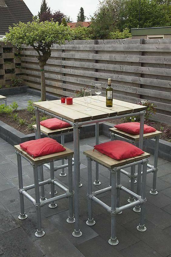 M&oacute;veis feitos com Canos de PVC M&oacute;veis feitos cabos PVC mesa