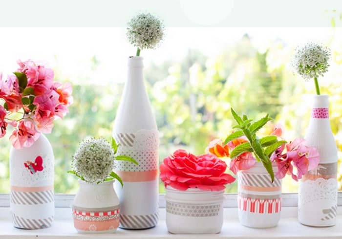 Objetos interessantes para utilizar na Decoração da sua Casas Transforme garrafas de vidros em belos objetos de decoração