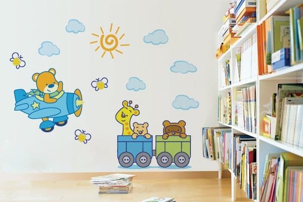 adesivo parede decoração quarto bebe passeio bichos