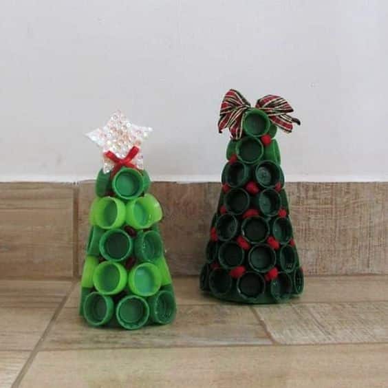 artesanato de natal com tampinha de garrafa 7