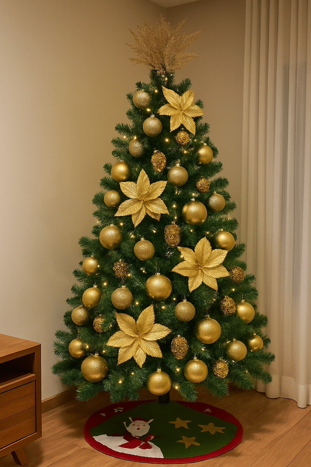 arvore dourada brilho no natal 5