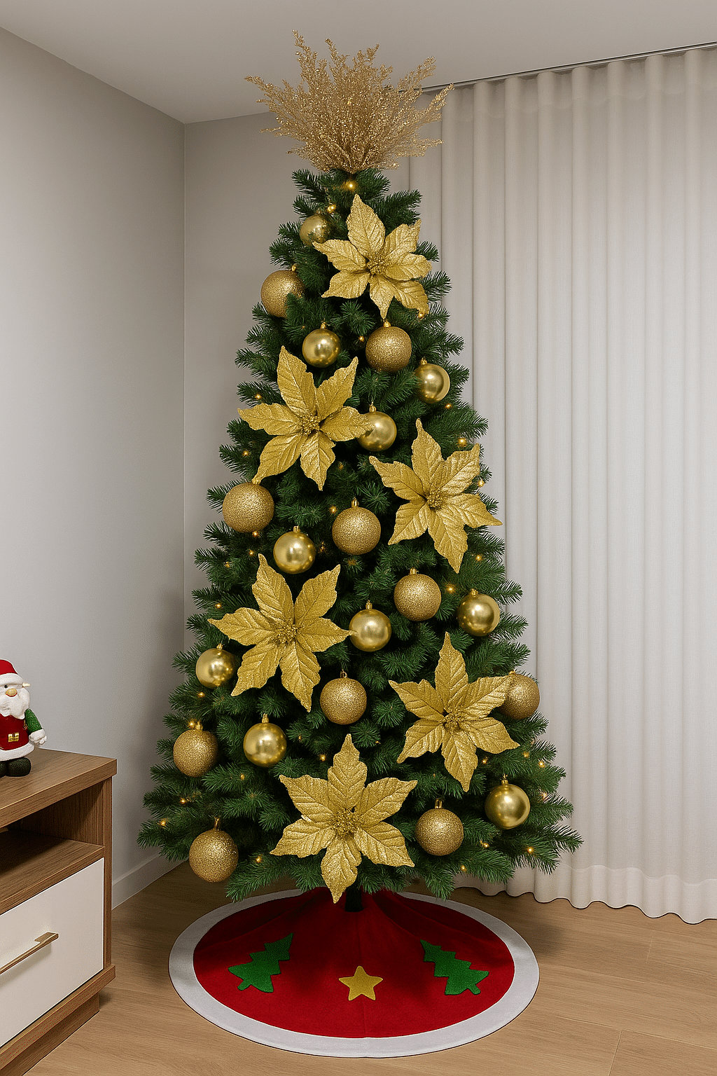 arvore dourada brilho no natal 6