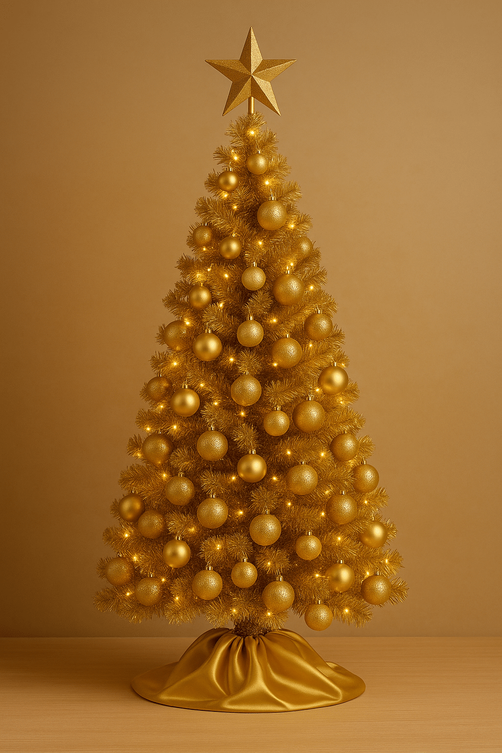 arvore dourada brilho no natal