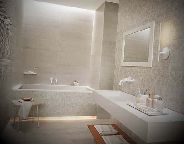 banheiro moderno com banheira