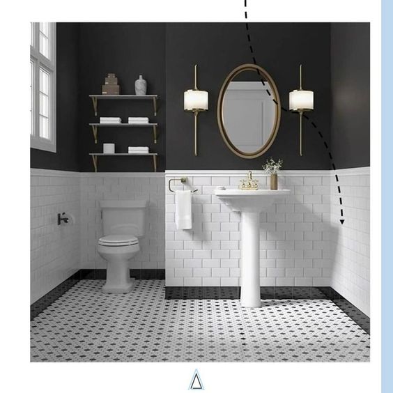 banheiro preto branco ideias