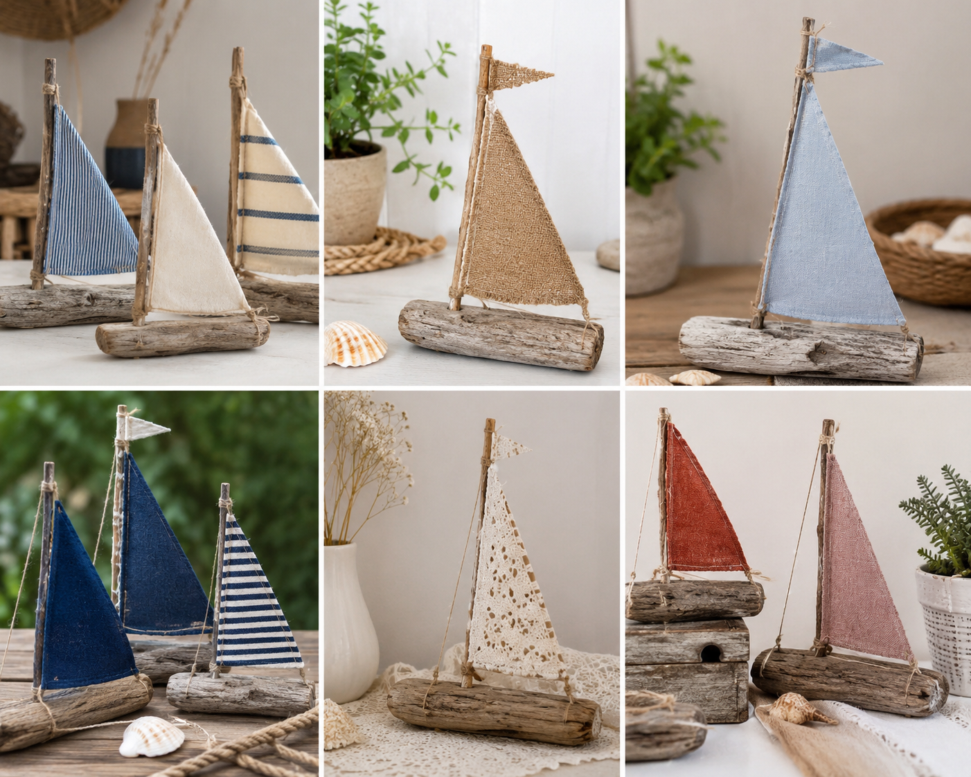 Barcos decorativos feitos de tecido e troncos de &aacute;rvores: ideias artesanais com encanto r&uacute;stico barcos decorativos feitos de tecido e troncos de arvores 1