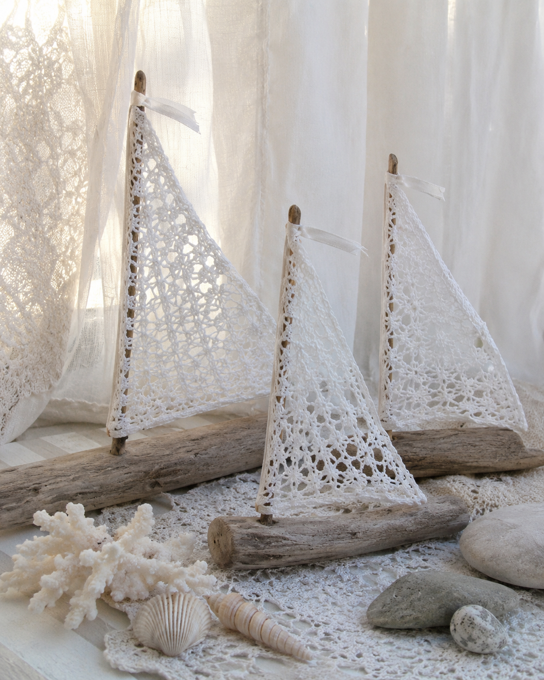 Barcos decorativos feitos de tecido e troncos de &aacute;rvores: ideias artesanais com encanto r&uacute;stico barcos decorativos feitos de tecido e troncos de arvores 2
