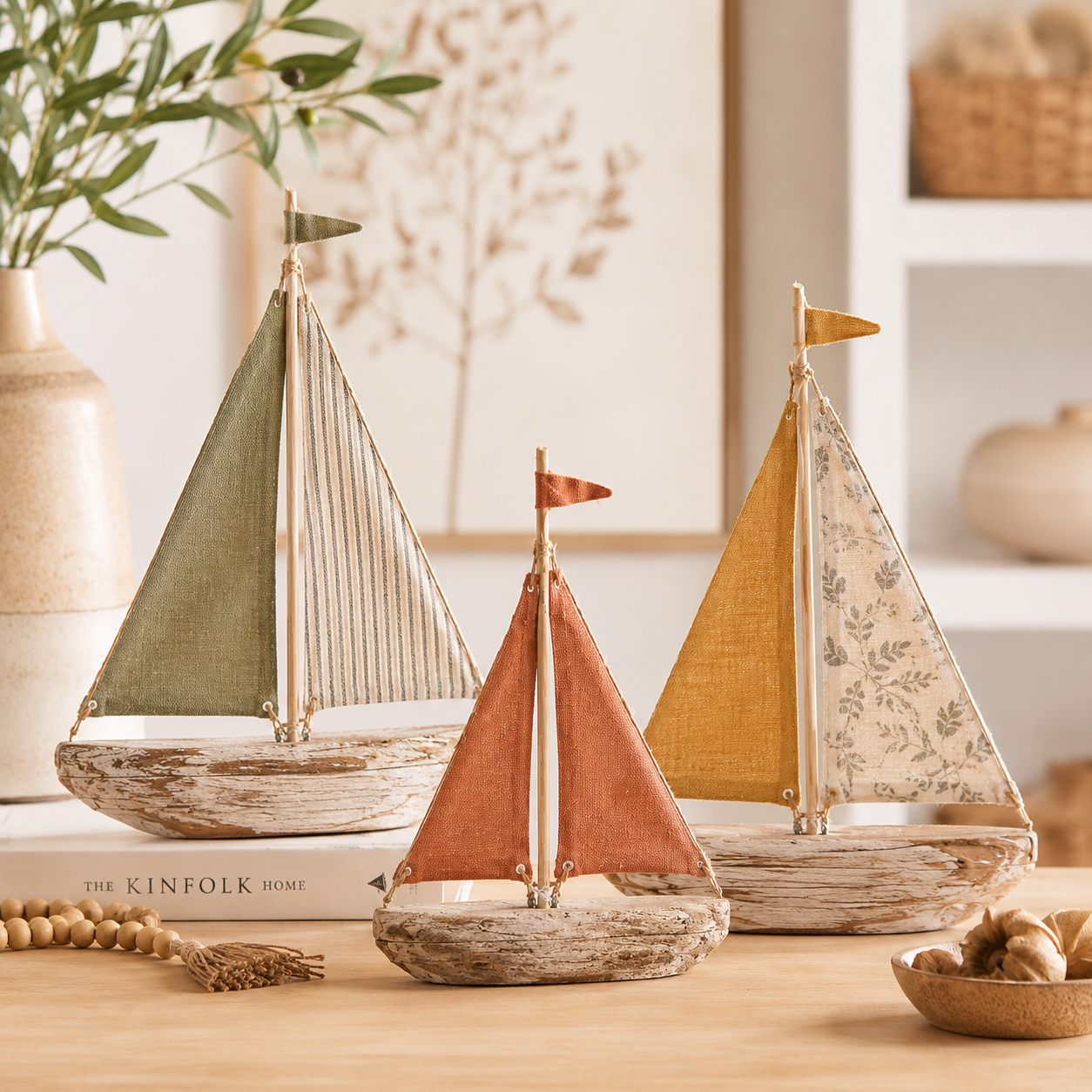 Barcos decorativos feitos de tecido e troncos de &aacute;rvores: ideias artesanais com encanto r&uacute;stico barcos decorativos feitos de tecido e troncos de arvores 4