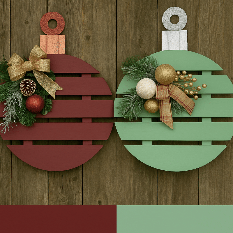 bolas de natal gigantes feitas de paletes de madeira 1