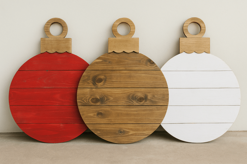 bolas de natal gigantes feitas de paletes de madeira 6