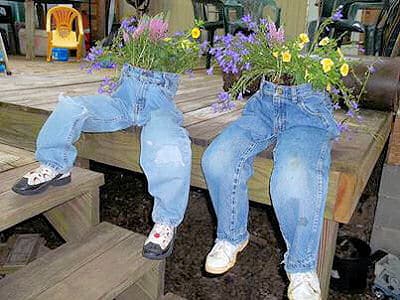 canteiros jeans velhos 3