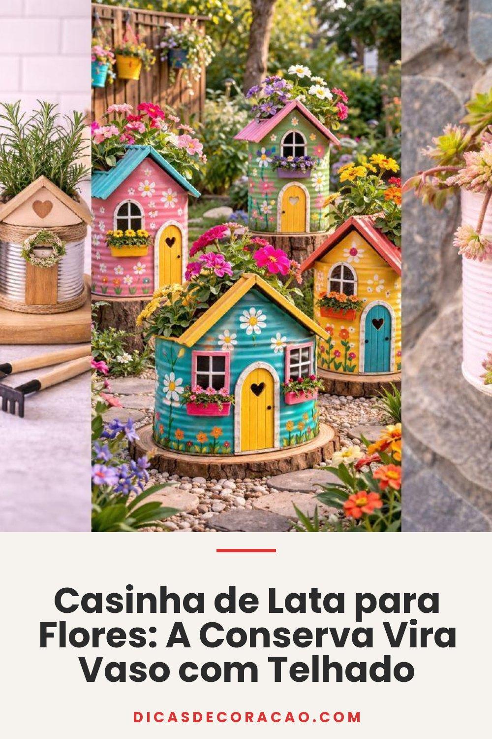 Casinha de Lata para Flores: A Conserva Vira Vaso com Telhado