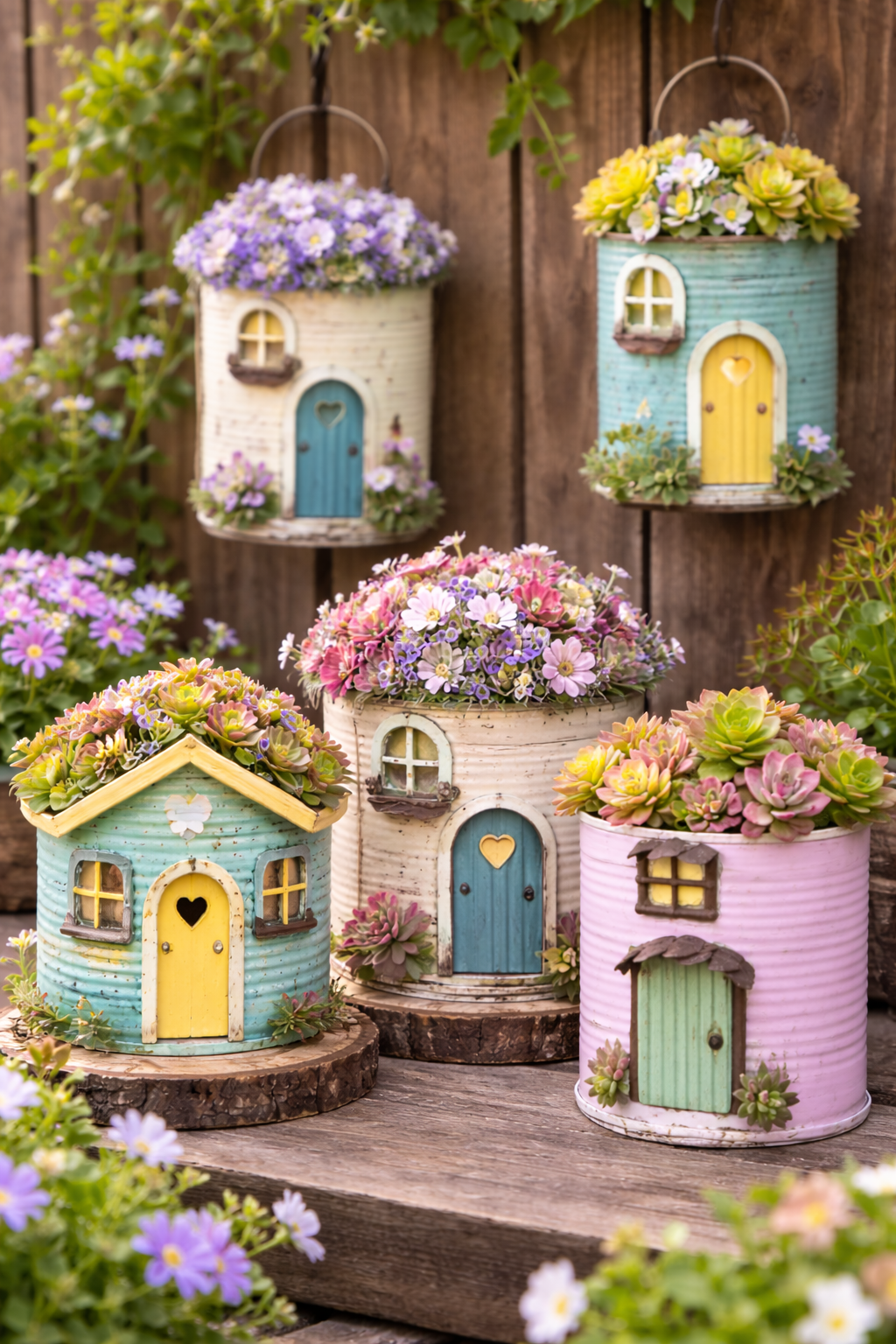 Casinhas feitas de lata para colocar flores: ideias criativas, recicladas e encantadoras para decorar qualquer cantinho Casinhas feitas de lata para colocar flores: ideias criativas, recicladas e encantadoras para decorar qualquer cantinho casinhas feitas de lata para colocar flores 6