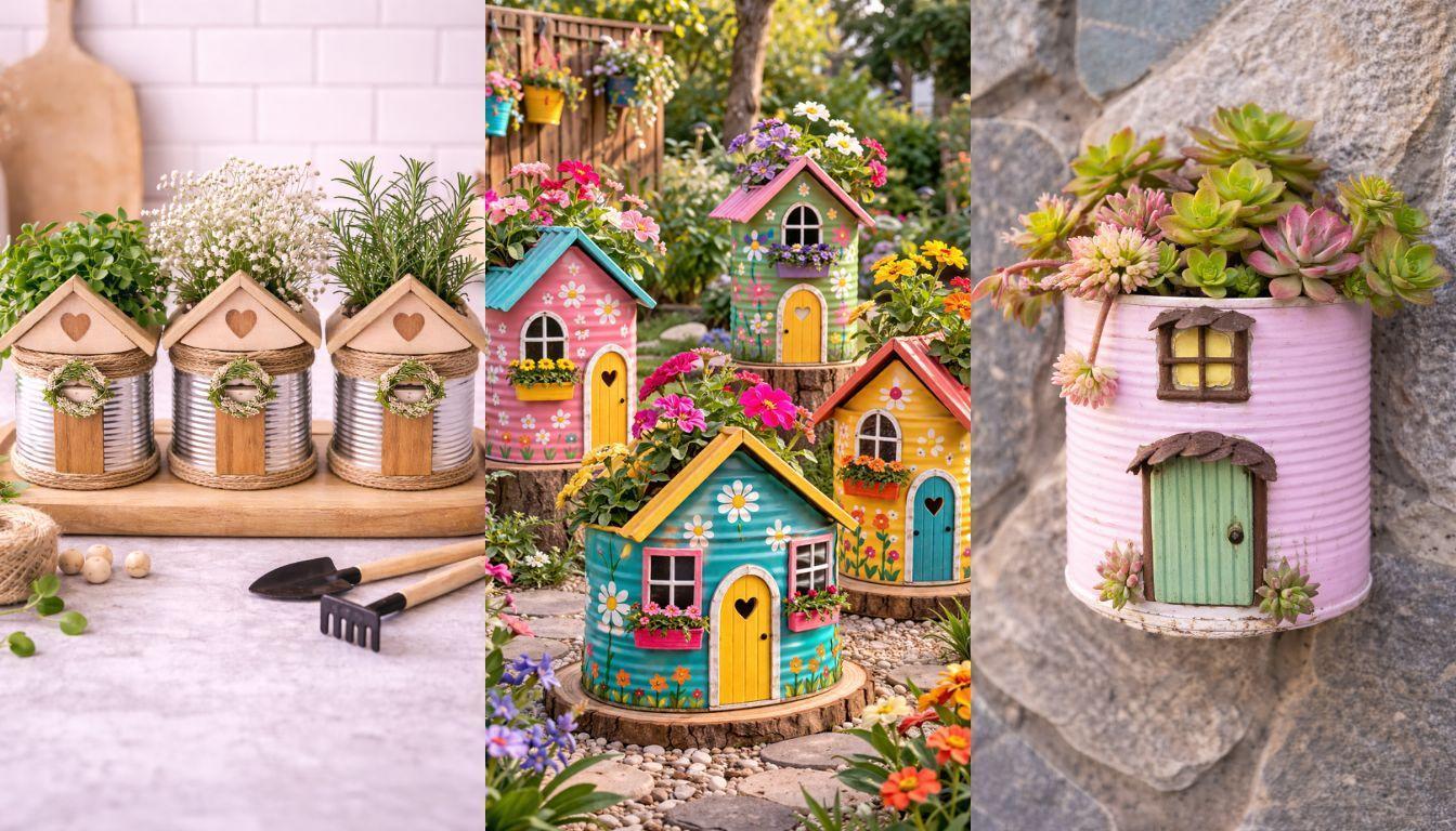 Casinhas feitas de lata para colocar flores: ideias criativas, recicladas e encantadoras para decorar qualquer cantinho Casinhas feitas de lata para colocar flores: ideias criativas, recicladas e encantadoras para decorar qualquer cantinho casinhas feitas de lata para colocar flores