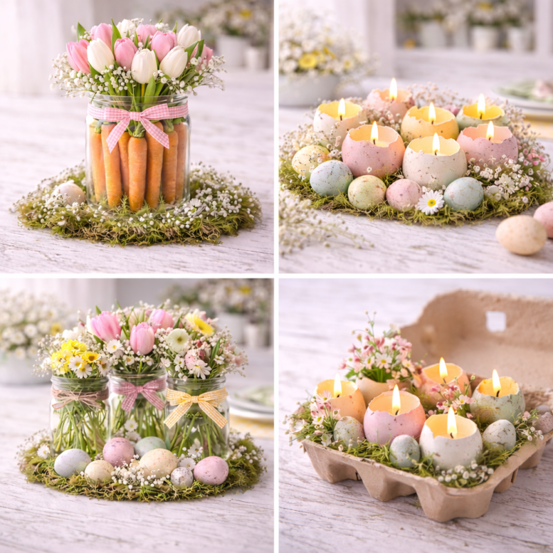 centro de mesa de pascoa facil e original 1