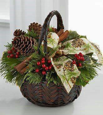 cestos para criar decoracoes de natal simples