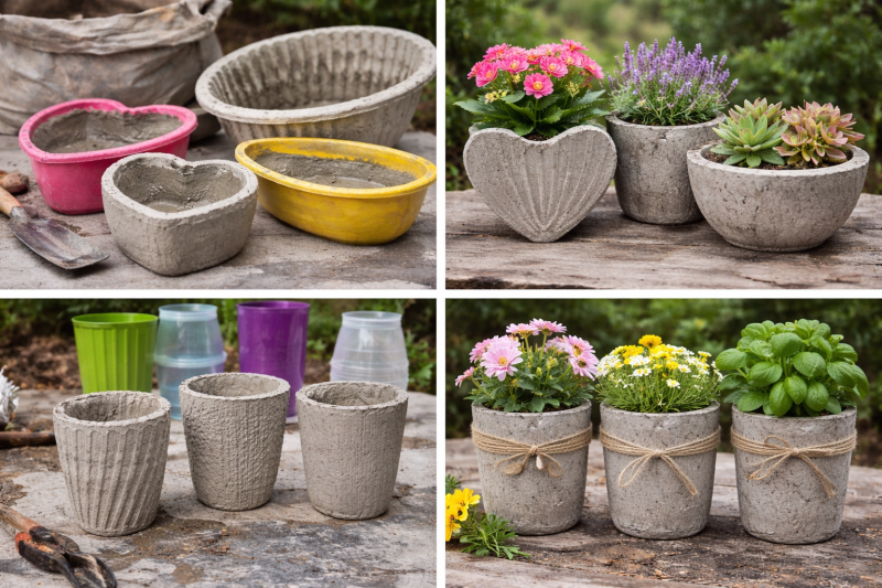 como fazer lindos vasos com recipientes de plastico 5