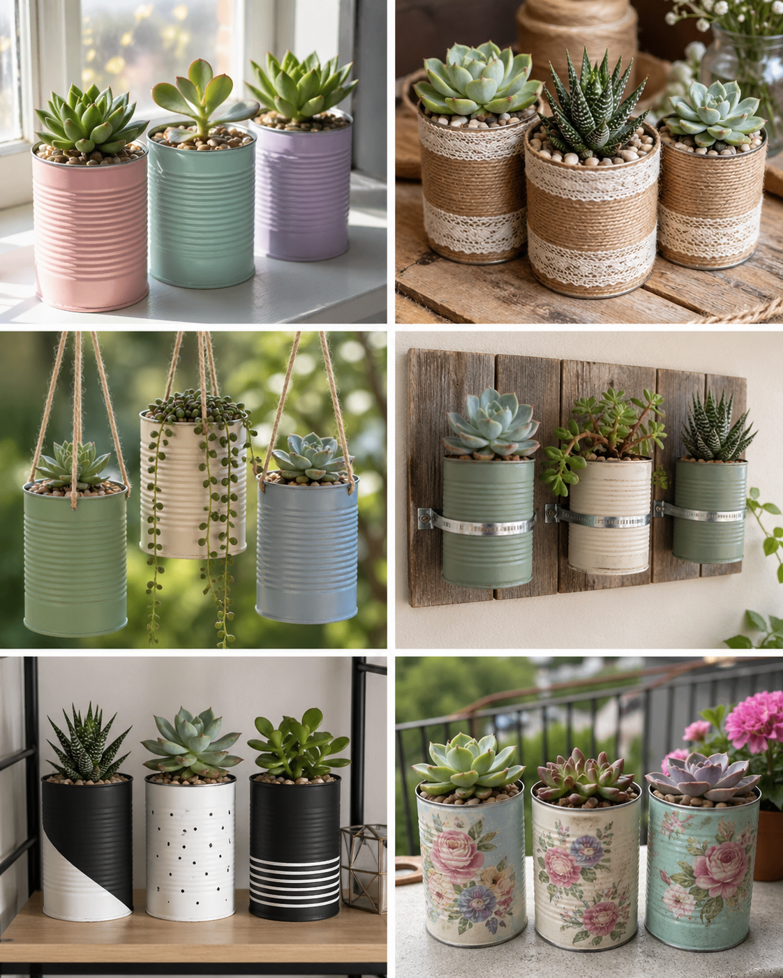 Como plantar mini suculentas em latas: ideias criativas, simples e sustent&aacute;veis para decorar como plantar mini suculentas em latas 5