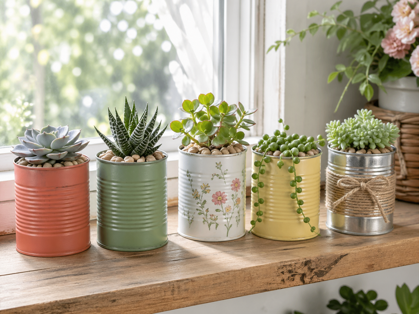 Como plantar mini suculentas em latas: ideias criativas, simples e sustent&aacute;veis para decorar como plantar mini suculentas em latas 7