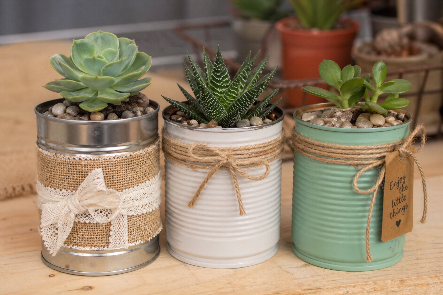 Como plantar mini suculentas em latas: ideias criativas, simples e sustent&aacute;veis para decorar como plantar mini suculentas em latas