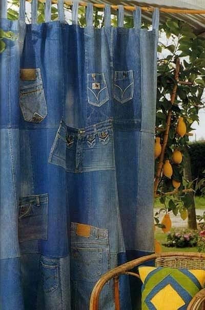 cortinas feitas com jeans velhos 9