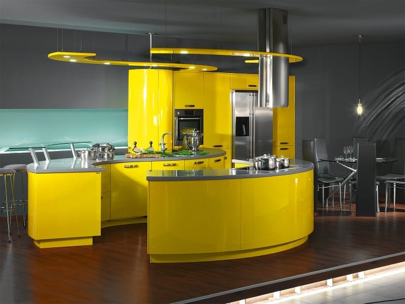 cozinha kitnet amarela