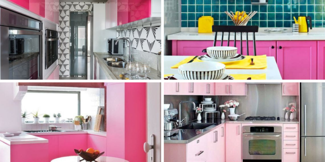 cozinhas cor rosa