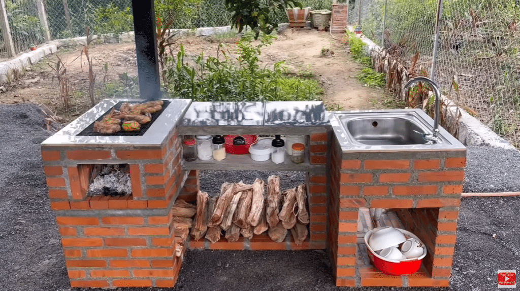 cozinhas de tijolos ao ar livre