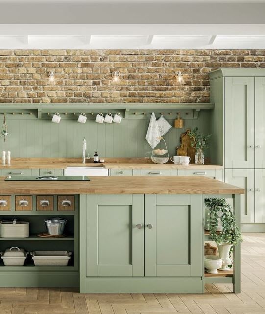 cozinhas elegantes em verde oliva 4
