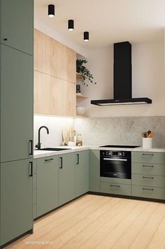 cozinhas elegantes em verde oliva 7