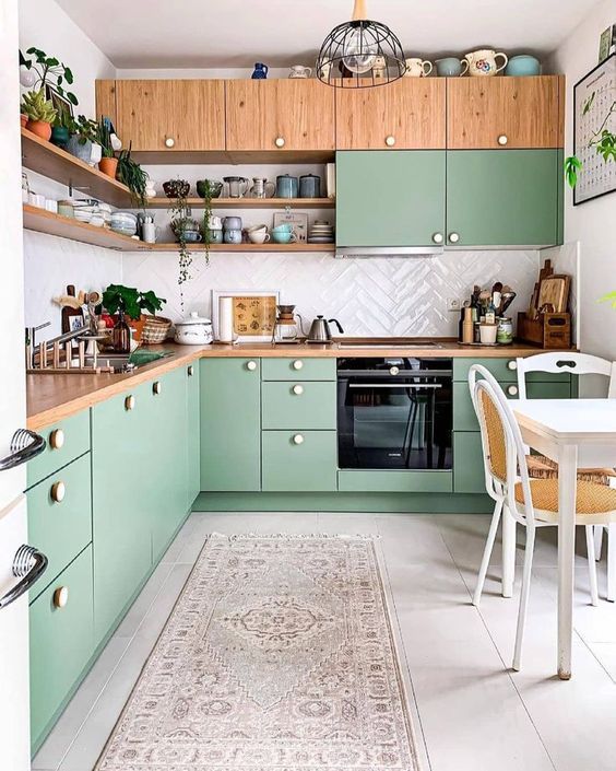 cozinhas elegantes em verde oliva