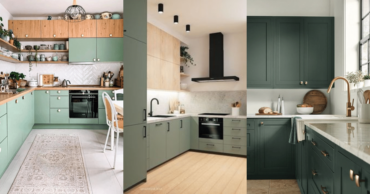 cozinhas elegantes em verde oliva