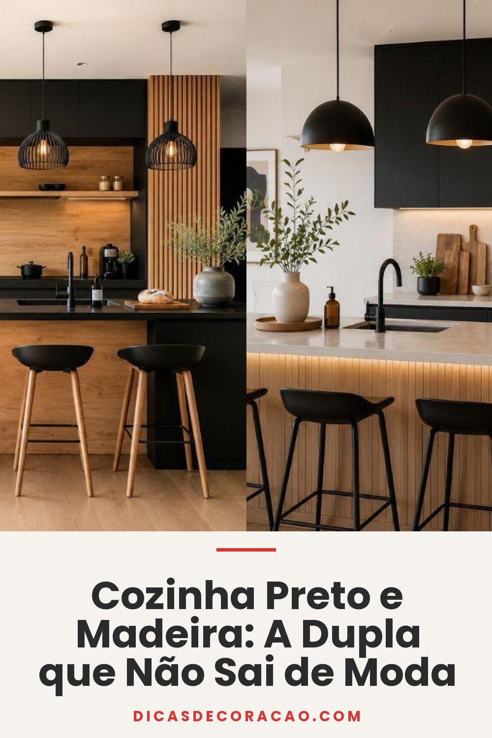 Cozinha Preto e Madeira: A Dupla que Não Sai de Moda