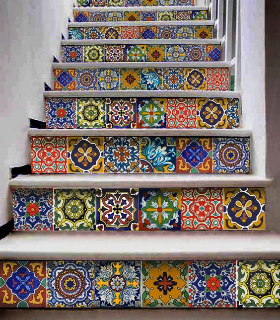 decoracao azulejos decorados escadas