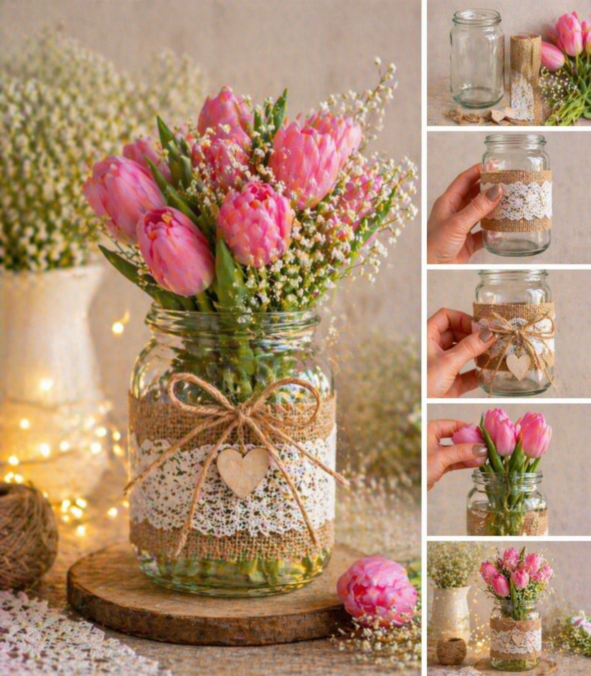 Decora&ccedil;&atilde;o com Potes para Dia das M&atilde;es: ideias criativas, elegantes e f&aacute;ceis para surpreender com charme decoracao com potes para dia das maes 8