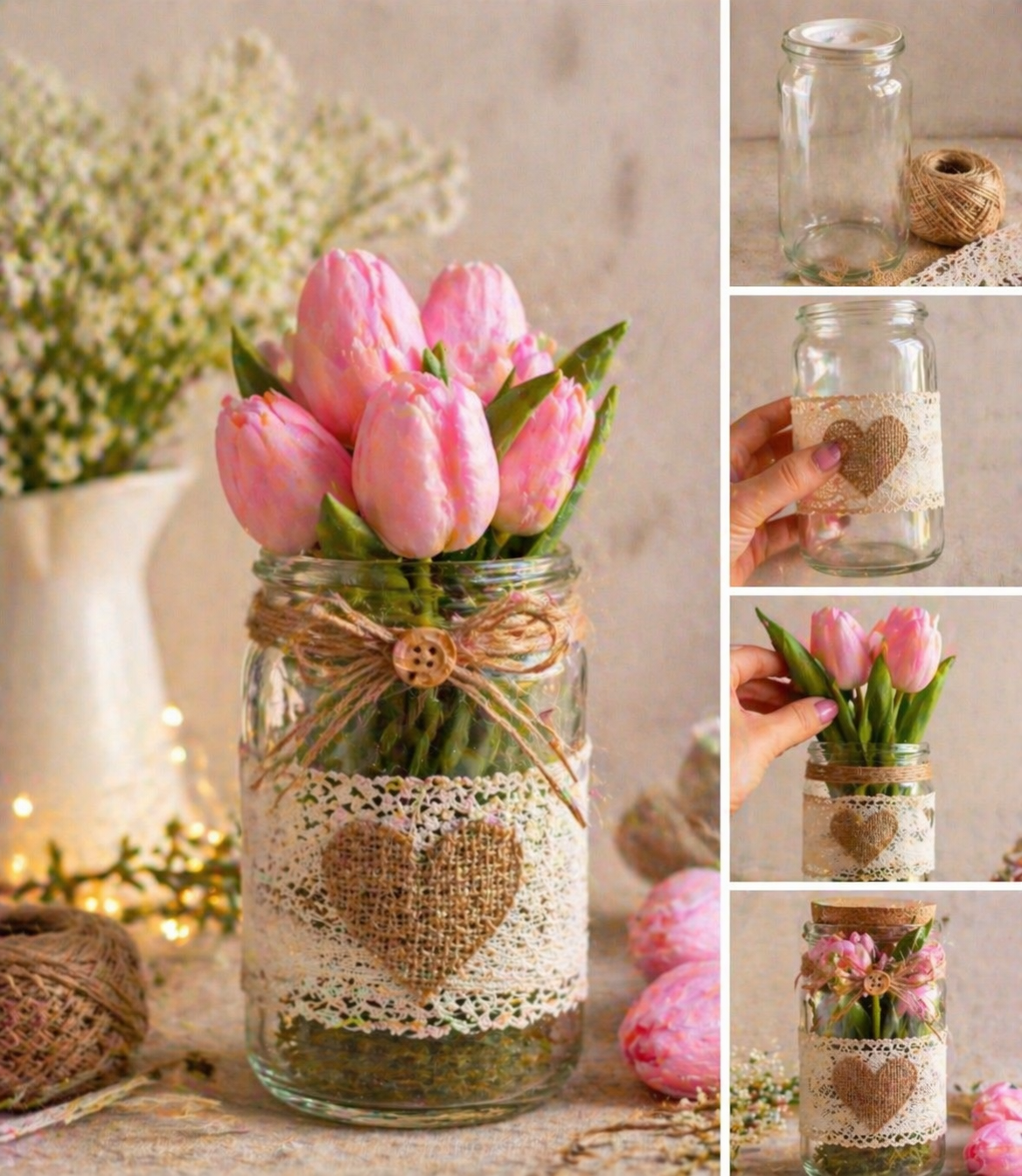 Decora&ccedil;&atilde;o com Potes para Dia das M&atilde;es: ideias criativas, elegantes e f&aacute;ceis para surpreender com charme decoracao com potes para dia das maes