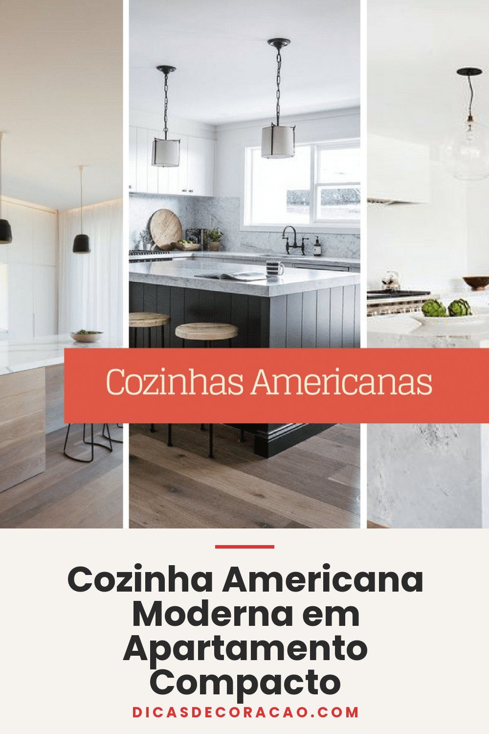 Cozinha Americana Moderna em Apartamento Compacto