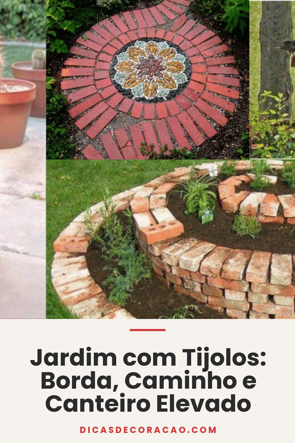 Jardim com Tijolos: Borda, Caminho e Canteiro Elevado