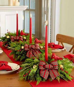 decoracao de mesa de natal com velas 1