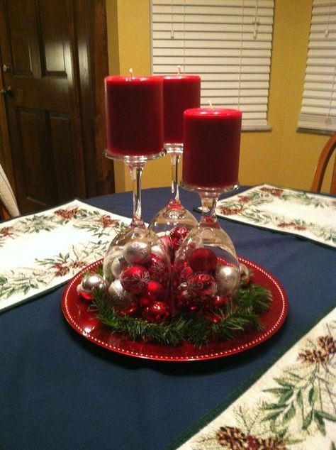 decoracao de mesa de natal com velas 6