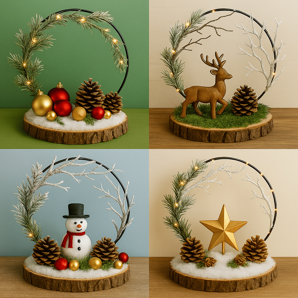 decoracao de natal com rodelas de madeira 3