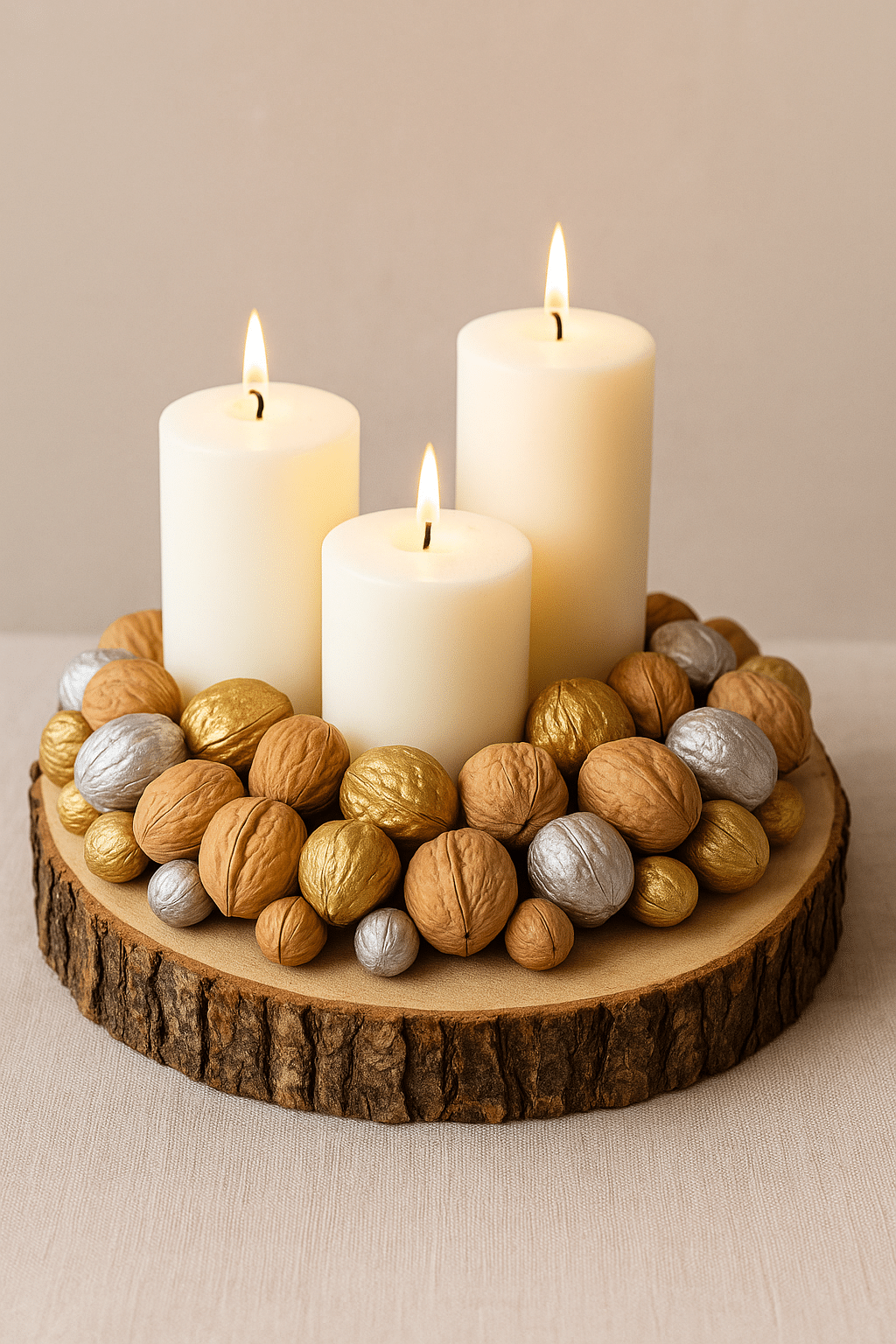 decoracao de natal com rodelas de madeira 4