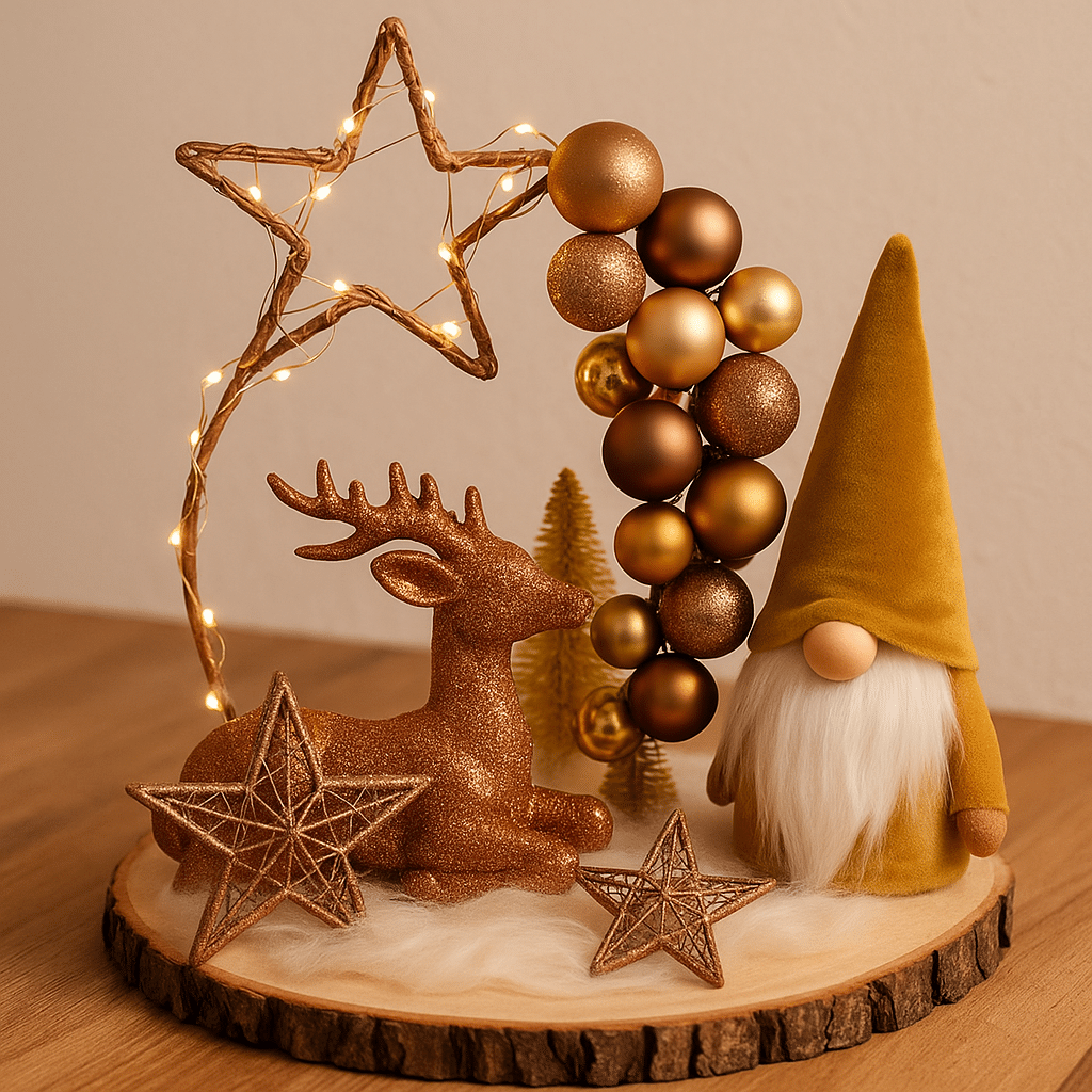 decoracao de natal com rodelas de madeira 5