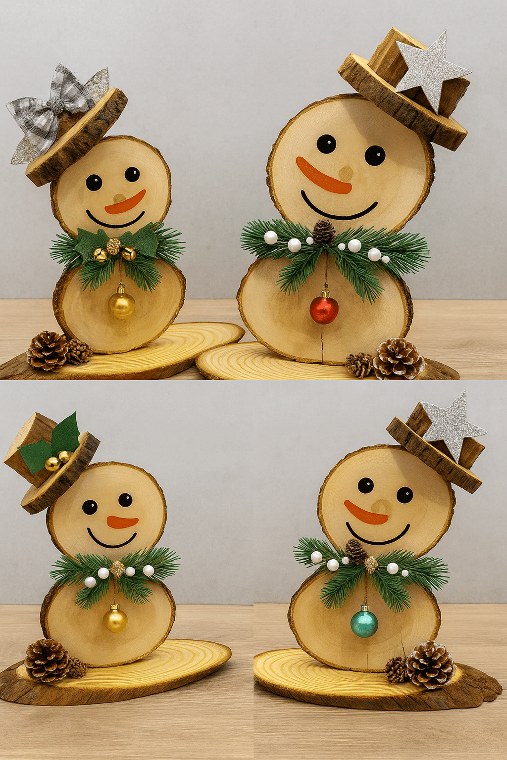 decoracao de natal com rodelas de madeira 6