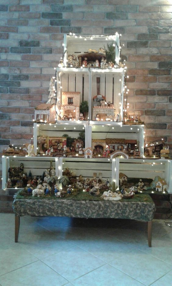 decoracao de natal feita com caixas de madeira 3